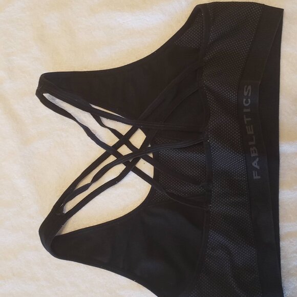 Fabletics Bralette Black with grey blend in center and on back in size M - Picture 3 of 3